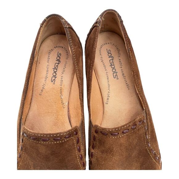Softspots Dark Camel Color Womens Shoes Sz 8.5 Arch Support Leather Accents EUC - Picture 6 of 9